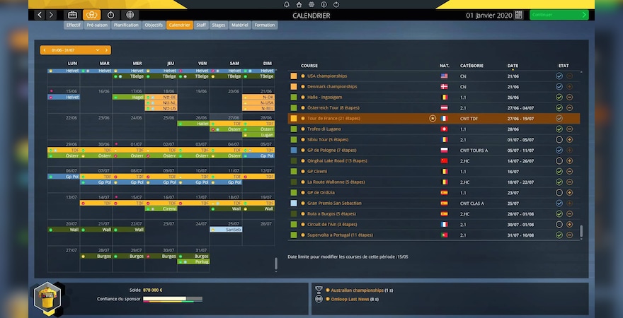 Cycling Game manager